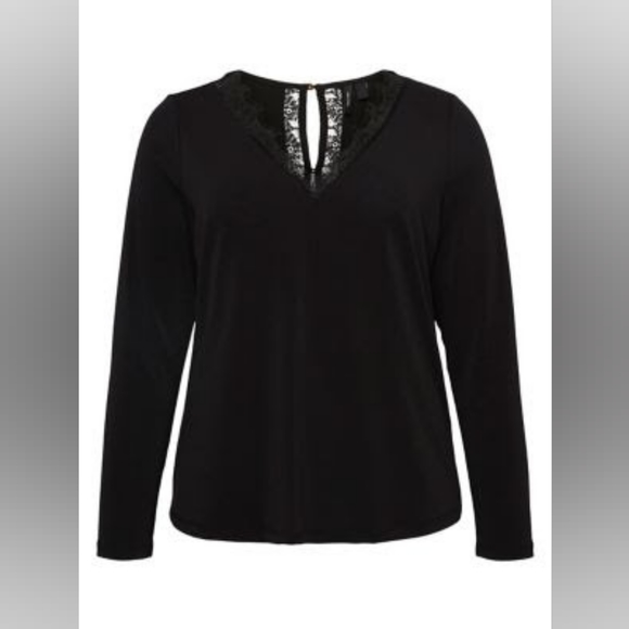 NWT Long-Sleeve Lace Trim Blouse - Picture 4 of 7